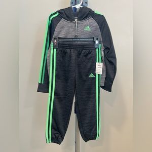 Toddler Boys Melange Fleece Jacket and Pants, 2-Piece Set